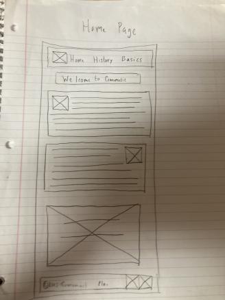 home page wireframe